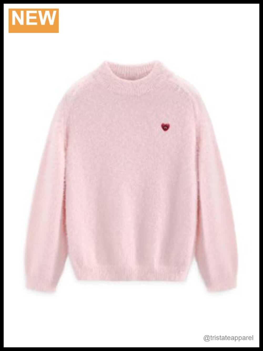 Fuzzy Mohair Mock Neck Oversized Knit Pullover Sweater Streetwear Y2K